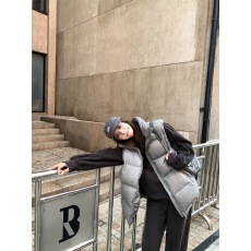 批发2025巨好看的灰色棉服马甲背心女款冬季新款外穿保暖坎肩马夹外套