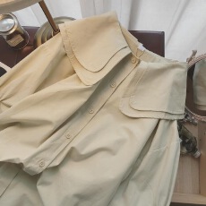 批发双层娃娃领<b class='q'>衬衫女</b>2022年秋季韩版百搭甜美减龄温柔风小众别致上衣