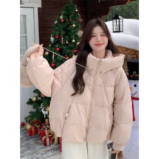 批发立领粉色棉服<b class='q'>外套</b>女冬季2025年新款时尚百搭奶乎乎森系爆款面包服