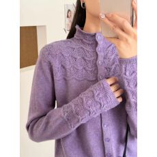 批发法式重工镂空钩花针织开衫<b class='q'>女</b>外套毛衣洋气百搭保暖针织打底衫上衣