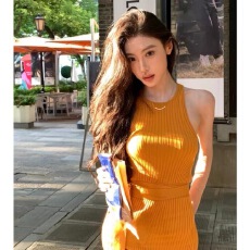 批发韩国气质巴尔曼绑带冰丝连衣<b class='q'>裙</b>欧美心机<b class='q'>夜店</b>甜辣风包臀开叉OL长<b class='q'>裙</b>