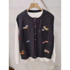 批发高端欧货2025冬季新款小马无袖针织马甲女蕾丝<b class='q'>长袖</b><b class='q'>T</b><b class='q'>恤</b>叠穿两件套