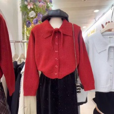 批发春秋冬新款十三行品质韩版宽松设计款冬季软糯<b class='q'>针织</b>开衫外套毛衣