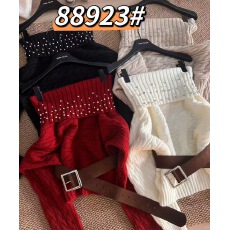 批发春秋冬装新款慵懒风一字肩重工订珠麻花<b class='q'>针织</b>毛衣氛围感打底衫毛衣