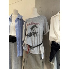 批发2026美式复古做旧小马印花夏季宽松休闲斜肩短款宽松短袖<b class='q'>T</b><b class='q'>恤</b>女