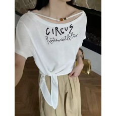批发韩版2026夏季新款简约韩系宽松显瘦字母印花短袖T恤女上衣潮