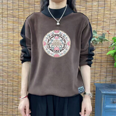 双面德绒打底衫女秋冬加厚内搭2025新款爆款妈妈时尚国风上衣