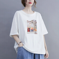 批发<b class='q'>大码</b>女装胖mm宽松纯棉短袖t恤衫女2026新款妈妈夏装欧货爆款上衣