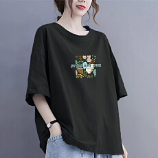 批发<b class='q'>大码</b>女装胖mm宽松纯棉短袖t恤衫女2026新款妈妈夏装欧货爆款上衣