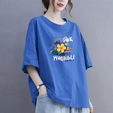 大码女装胖mm宽松纯棉短袖t恤衫女2026新款妈妈夏装欧货爆款上衣