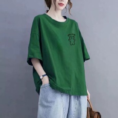 批发<b class='q'>大码</b>女装胖mm宽松纯棉短袖t恤衫女2026新款妈妈夏装欧货爆款上衣