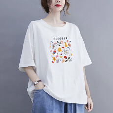 批发<b class='q'>大码</b>女装胖mm宽松纯棉短袖t恤衫女2026新款妈妈夏装欧货爆款上衣