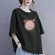 批发<b class='q'>大码</b>女装胖mm宽松纯棉短袖t恤衫女2026新款妈妈夏装欧货爆款上衣