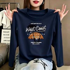 批发<b class='q'>纯棉</b>长袖印花宽松外穿2026新款女洋气欧货大码胖mm遮肚高级感上衣