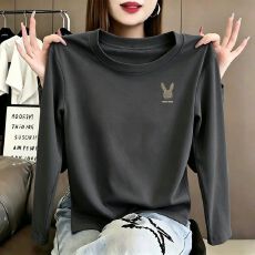 批发纯棉长袖印花宽松外穿2026新款女洋气欧货大码胖mm遮肚高级感上衣