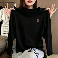 批发纯棉长袖印花宽松外穿2026新款女洋气欧货大码胖mm遮肚高级感上衣