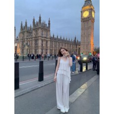 批发白色<b class='q'>雪纺</b>套装女夏季气质名媛风层叠上衣阔腿<b class='q'>裤</b><b class='q'>两件套</b>休闲度假穿搭