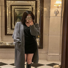 批发淑女风长袖<b class='q'>连衣裙</b>秋冬新款褶皱修身显瘦气质收腰紧身短裙<b class='q'>打底裙</b>子