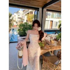 批发纯欲风辣妹吊带纯欲黑色<b class='q'>夏</b>季鱼尾收腰新款<b class='q'>连衣裙</b>修身长裙显瘦裙子