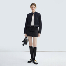 批发法式廓形<b class='q'>牛仔</b>短外套女2026春季新款天丝工装风时髦通勤夹克<b class='q'>上衣</b>