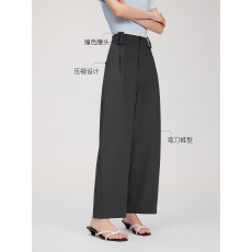批发官图灰色格雷系松弛感休闲裤女2026夏季新款显瘦小个子直筒<b class='q'>西装</b>裤