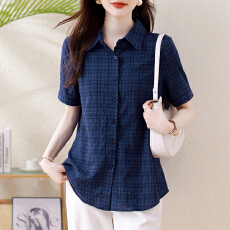 批发实拍短袖衬衫大码女装2026<b class='q'>春</b>夏胖mm微胖遮肚藏肉宽松通勤上衣女