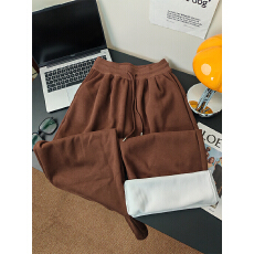 批发实拍加绒高腰收腹提臀百褶阔腿裤<b class='q'>运动</b>裤卫裤<b class='q'>休闲</b>裤棉拖地宽松长裤