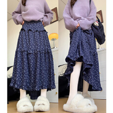 批发实拍复古小<b class='q'>碎花</b>半身裙女夏季中长款韩系高腰显瘦蓬蓬裙蛋糕裙伞裙