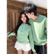 批发实拍情侣装小清新开衫休闲<b class='q'>外套</b><b class='q'>男</b>套头毛衣
