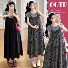 批发实拍现~孕妇连衣裙<b class='q'>韩版</b>宽松时尚潮妈简约大码休闲短袖T恤夏装套装