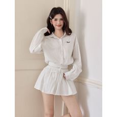 批发韩系学院风巨好看的衬衫短裙套装2026年超火春秋新款女装