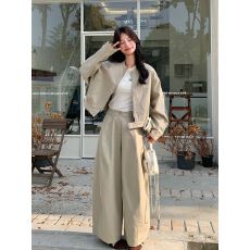 批发米色又酷又飒通勤套装女2026春秋<b class='q'>新款</b>韩系设计感外套阔腿