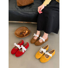 2025秋季新款韩系小圆头真皮休闲女单鞋