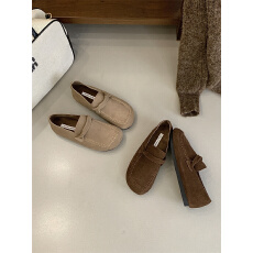 批发2025秋季磨砂皮新款平底韩系休闲女深口单鞋