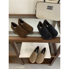 批发2025<b class='q'>秋</b>季磨砂皮新款平底毛韩系休闲女深口单鞋