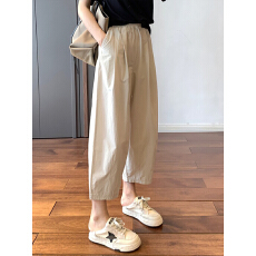 批发大码冰丝棉麻山本裤<b class='q'>女</b>2025新款夏季薄款胖mm哈伦宽松老爹萝卜裤子