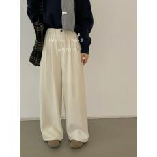 批发小狐狸Little Fox 96116冬款加绒<b class='q'>阔腿裤</b>女松紧腰保暖直筒休闲长<b class='q'>裤</b>