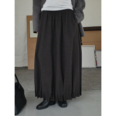 批发見山見己 | 下摆褶裥羊毛半裙