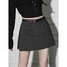 批发黑色西装半身裙女秋冬辣妹<b class='q'>高腰</b>开叉包臀<b class='q'>短裙</b>2025新款显瘦a字裙裤