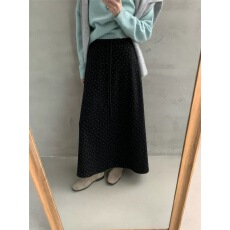 批发2025韩国TE<b class='q'>秋</b>冬温柔风碎花显瘦百搭加厚加绒气质中长款半身裙4453