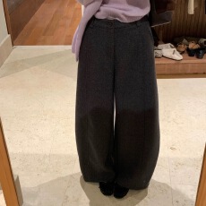 批发YNVN韩系简约阔腿弯刀毛呢休闲<b class='q'>裤</b>女宽松高腰百搭长<b class='q'>裤</b>2025秋冬新款