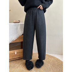批发niurui纽芮25295加绒厚款休闲裤女2025冬季<b class='q'>九分</b>羊毛裤显瘦豌豆裤
