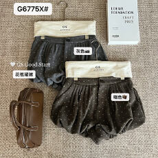批发少女感出场即高光～秋冬复古甜美爱心<b class='q'>印花</b>毛呢花苞休闲<b class='q'>短裤</b>G6775X