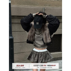 批发韩好甜WARDEN EDGE 棕色毛呢格纹短<b class='q'>裙</b>女冬辣妹拼接低腰a<b class='q'>字</b><b class='q'>半身裙</b>