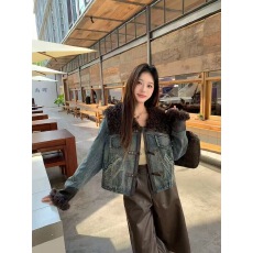 批发已出货皮毛一体牛仔<b class='q'>外套</b>女秋冬时尚复古羊卷毛羽绒内胆<b class='q'>皮草</b>上衣
