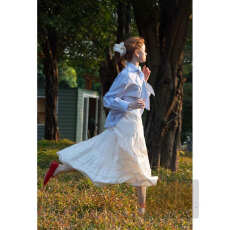 批发法式白色拼<b class='q'>蕾丝</b>花边松紧腰半身裙女2025春简约a字裙遮胯温柔长裙