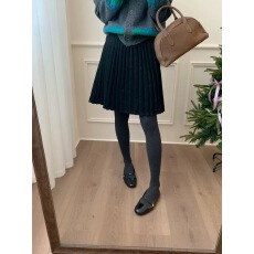 批发【Bonnet芭妮】韩系高腰A字<b class='q'>百褶</b>针织<b class='q'>半身裙</b>女2025秋冬新款短裙