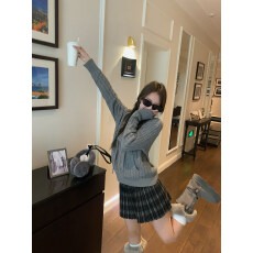 乌77复古学院风格纹毛呢百褶裙女韩版高腰显瘦防走光a字短裙秋季