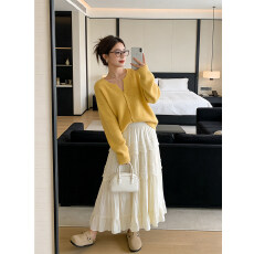 批发春韩系温柔风显瘦气质蕾丝半身裙绝美洋气中<b class='q'>长裙</b>松紧腰好看下装