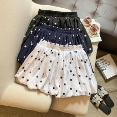 批发实拍2026夏新款自带<b class='q'>安全</b><b class='q'>裤</b><b class='q'>防走光</b>A字显瘦甜美短裙高腰波点半身裙